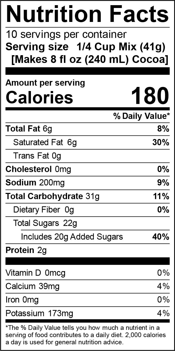 Arctic White Nutrition Information